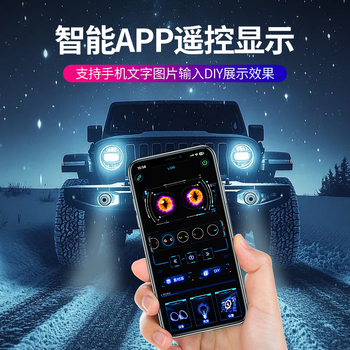 Mikas LED светлини за мъгла на автомобил с динамични очи и демонични очи, мулти-режимно управление чрез приложение (ABS+PC, 5V, модел 2002, универсална съвместимост)