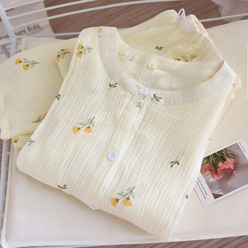 Puuvillane imetamispidžaamade komplekt, 100% puuvill, kerge õhuke materjal (101–120 g/m2), ilma kraeta, pikad varrukad, püksid, koduseks kasutamiseks