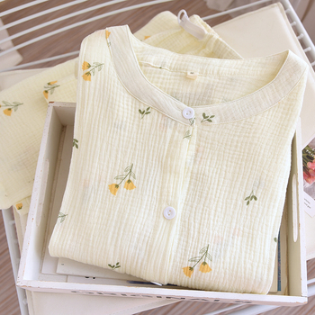 Puuvillane imetamispidžaamade komplekt, 100% puuvill, kerge õhuke materjal (101–120 g/m2), ilma kraeta, pikad varrukad, püksid, koduseks kasutamiseks