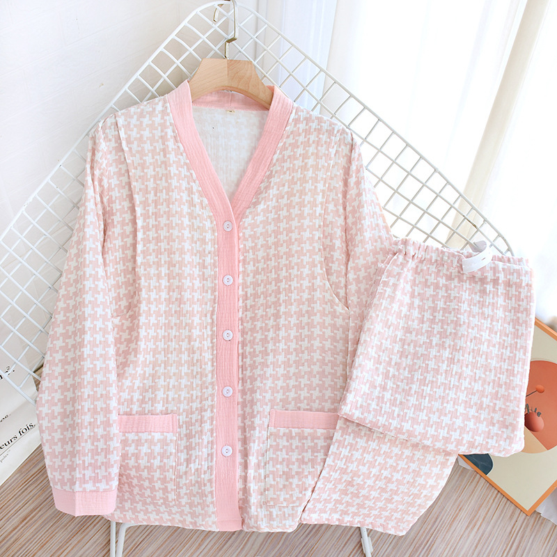 Puuvillane imetamispidžaamade komplekt, 100% puuvill, kerge õhuke materjal (101–120 g/m2), ilma kraeta, pikad varrukad, püksid, koduseks kasutamiseks