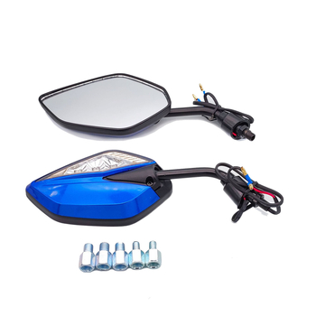 LED apšviestas galinis veidrodėlis motociklams ir elektriniams dviračiams | Prekės ženklas: Yuwon | Veidrodžio tipas: kvadratinis | Montavimas: priekyje ir gale varžtinis | Atsparus smūgiams: Stiprus