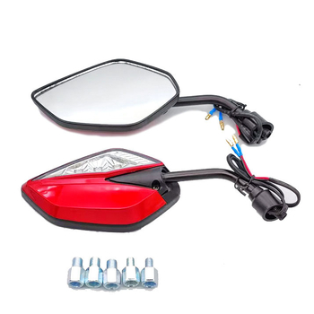LED apšviestas galinis veidrodėlis motociklams ir elektriniams dviračiams | Prekės ženklas: Yuwon | Veidrodžio tipas: kvadratinis | Montavimas: priekyje ir gale varžtinis | Atsparus smūgiams: Stiprus