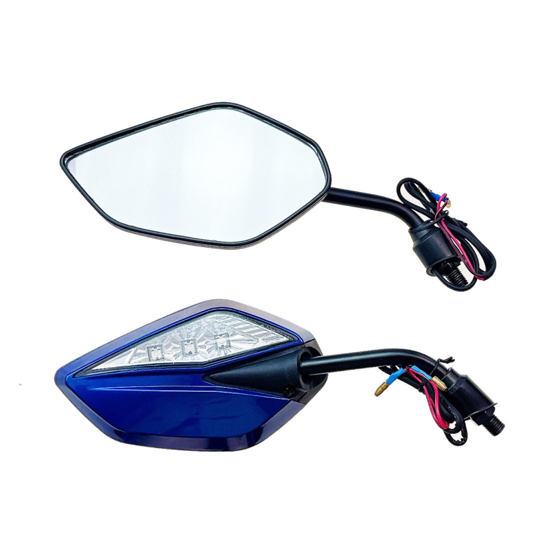 LED apšviestas galinis veidrodėlis motociklams ir elektriniams dviračiams | Prekės ženklas: Yuwon | Veidrodžio tipas: kvadratinis | Montavimas: priekyje ir gale varžtinis | Atsparus smūgiams: Stiprus