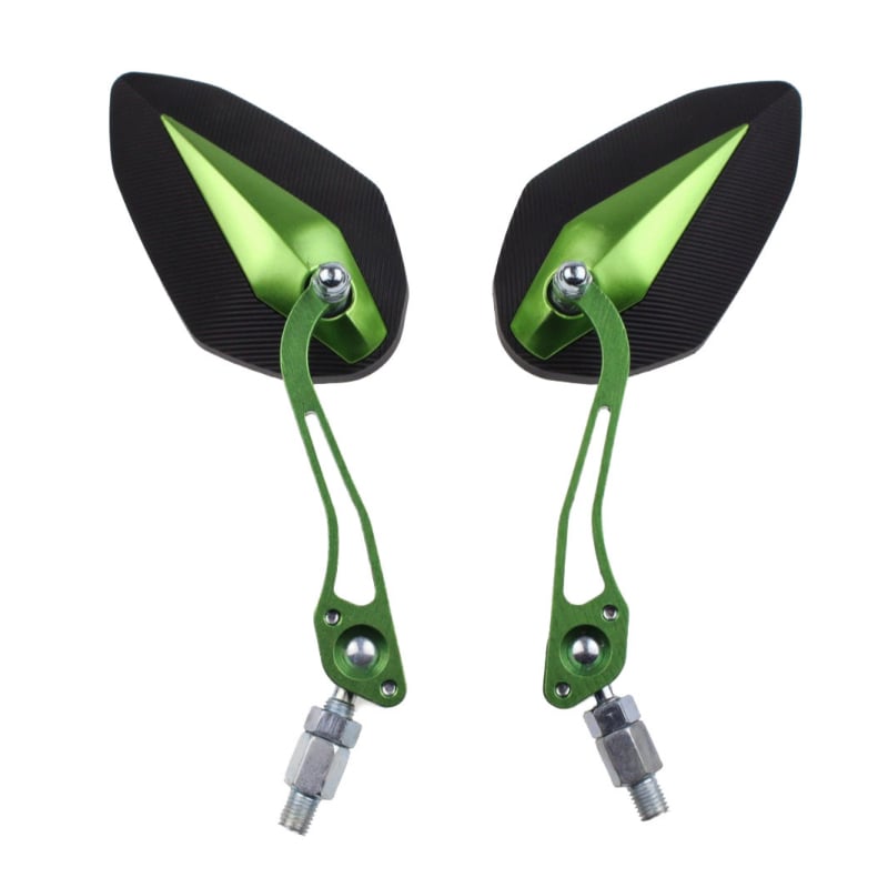  Universali galinio vaizdo veidrodėlis motociklui ir elektromobiliui | Kvadratinis veidrodis, montavimas su priekinėmis ir galinėmis sriegimis, didelis atsparumas smūgiams | Prekės ženklas Yuwon