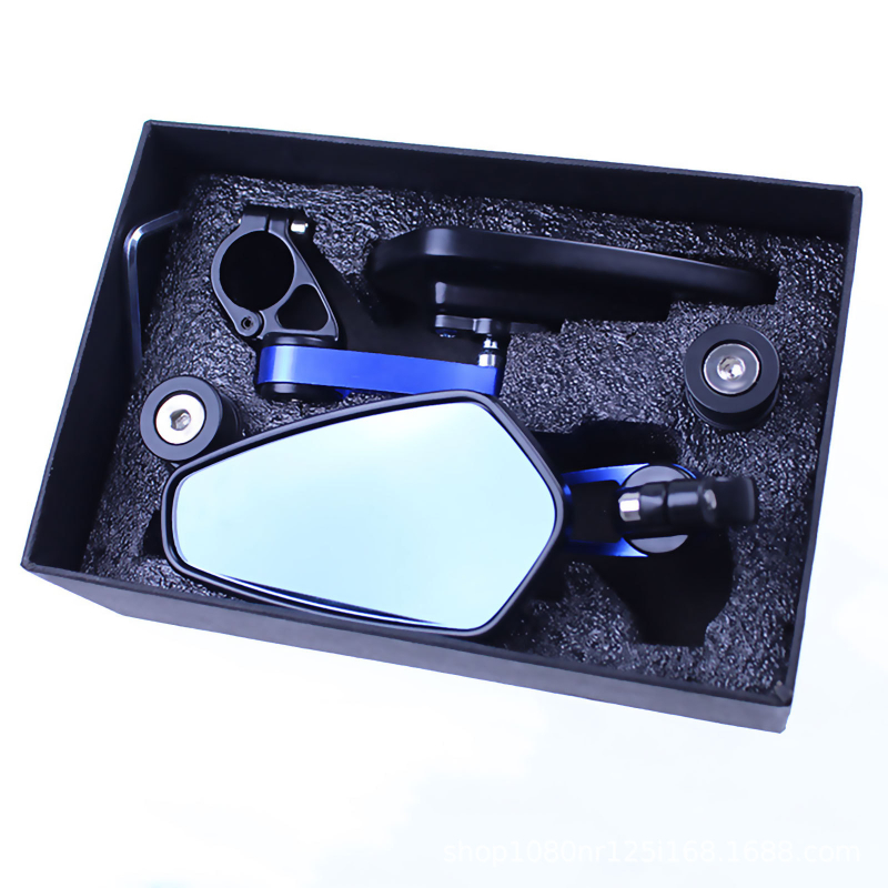 Motorratta tagantvaatepeegel alumiiniumist sulamist, ruudukujuline, kinnitus: ees- ja taga keermed, ühilduv mootorrataste ja elektrisõidukitega, Yuwon