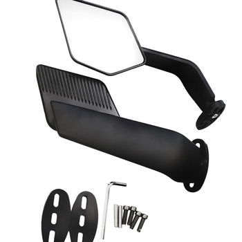 Universali kvadratinė galinio vaizdo veidrodėlis motociklams ir elektrinėms transporto priemonėms, ABS korpusas, priekinis ir galinis tvirtinimas, Yuwon, tinkamas kasdienėms kelionėms