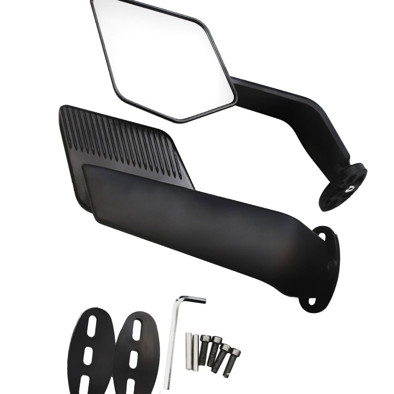 Universali kvadratinė galinio vaizdo veidrodėlis motociklams ir elektrinėms transporto priemonėms, ABS korpusas, priekinis ir galinis tvirtinimas, Yuwon, tinkamas kasdienėms kelionėms