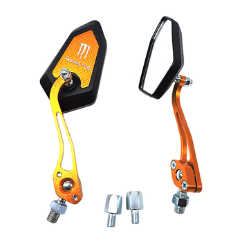 Motociklo galinis veidrodėlis universaliesiems elektriniams paspirtukams — kvadratinis, CNC veidrodžio strypas, PP korpusas, aliuminio dekoratyvinis dangtelis, prekės ženklas Yuwon