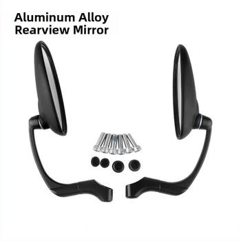 Motociklo galinis veidrodėlis iš aliuminio lydinio, apvalus, montavimas priekyje ir gale, atsparus vibracijoms