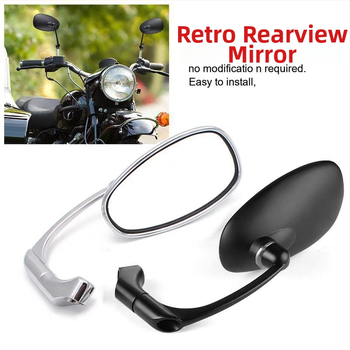 Motociklo galinis veidrodėlis iš aliuminio lydinio, apvalus, montavimas priekyje ir gale, atsparus vibracijoms