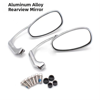 Motociklo galinis veidrodėlis iš aliuminio lydinio, apvalus, montavimas priekyje ir gale, atsparus vibracijoms