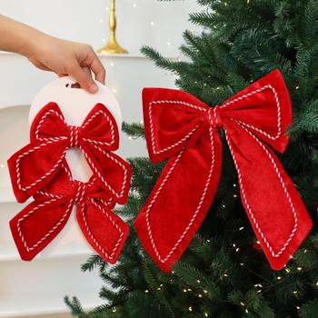 3D velur mašna - božićna ukrasa za bor i prozor; Materijal: velur; IP odobrenje: Ne; Pogodno za Božić