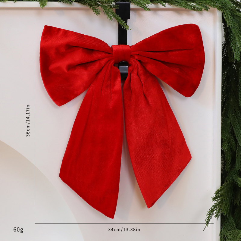 3D velur mašna - božićna ukrasa za bor i prozor; Materijal: velur; IP odobrenje: Ne; Pogodno za Božić