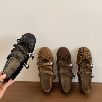 Pantofi Mary Jane pentru femei, vârf pătrat, partea superioară din velur, toc mic 1-3 cm, pantofi casual de zi cu zi