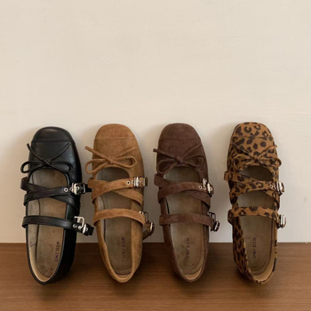 Pantofi Mary Jane pentru femei, vârf pătrat, partea superioară din velur, toc mic 1-3 cm, pantofi casual de zi cu zi