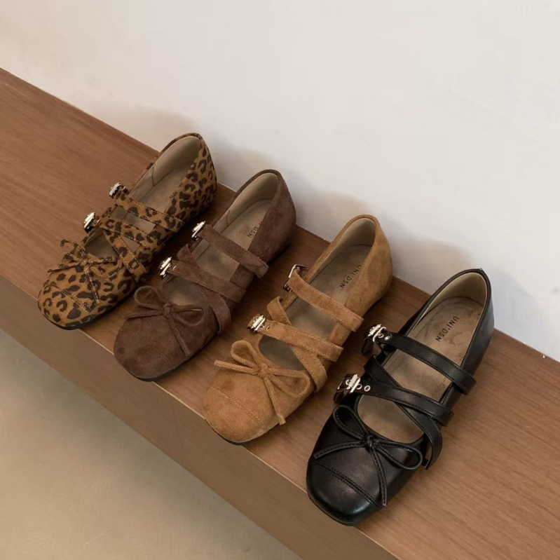 Pantofi Mary Jane pentru femei, vârf pătrat, partea superioară din velur, toc mic 1-3 cm, pantofi casual de zi cu zi