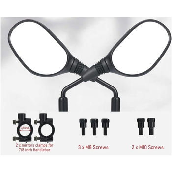 Galinis veidrodėlis, modelis Xc-cx-10, universalus motociklo/elektrinio transporto priemonės veidrodėlis; suderinamas su universaliais motociklais/elektriniais transporto priemonėmis; įgaliota privatų prekės ženklą.