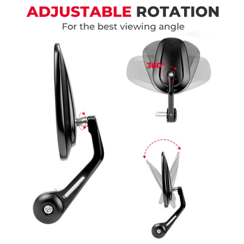 Motociklo atbulinis veidrodėlis SF-169, sferinis veidrodėlis, stiklas, prekės ženklas FLYQUICK
