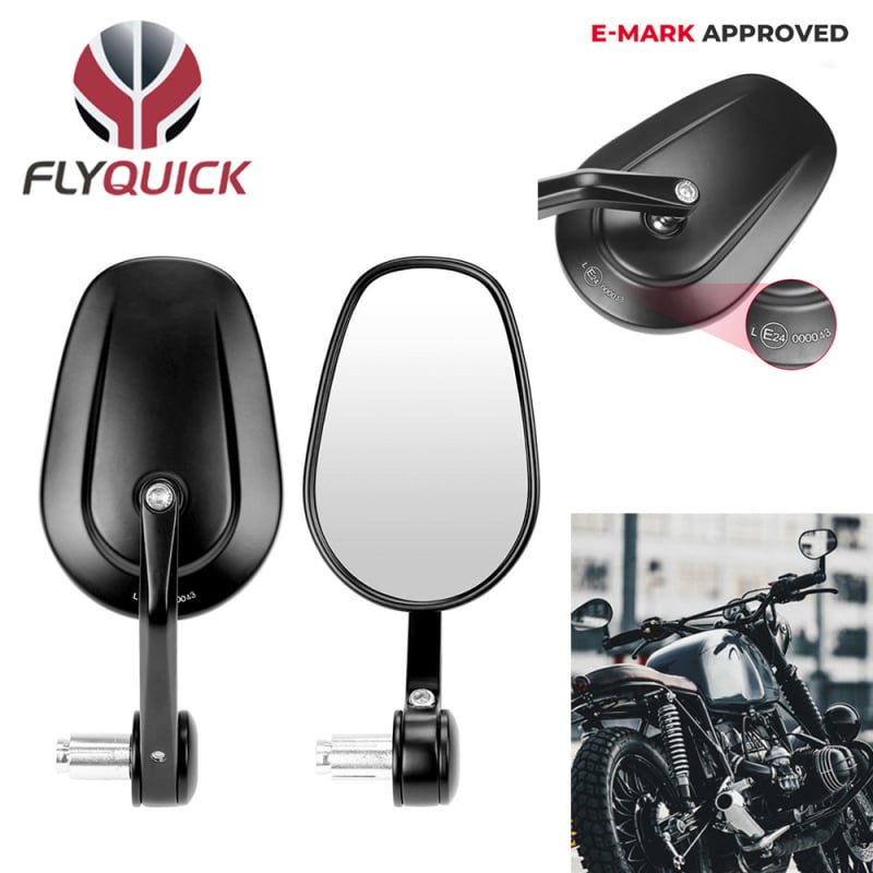 Motociklo atbulinis veidrodėlis SF-169, sferinis veidrodėlis, stiklas, prekės ženklas FLYQUICK