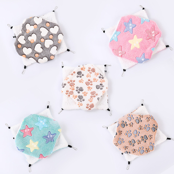 Hamak za male kućne ljubimce s dvostrukim slojem i dizajnom cvjetnih grana za hamster (flanel) – Šifra 8028