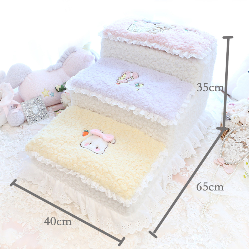 Σκαλιά για κατοικίδια, για σκύλους, κοραλλί φλίς, μάρκα Mko love u/maiko, κατάλληλα για σκύλους