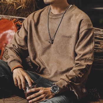 Korejas stila brīvs kokvilnas džemperis, 31–50% kokvilna, 380 g smagums, pavasaris–rudens