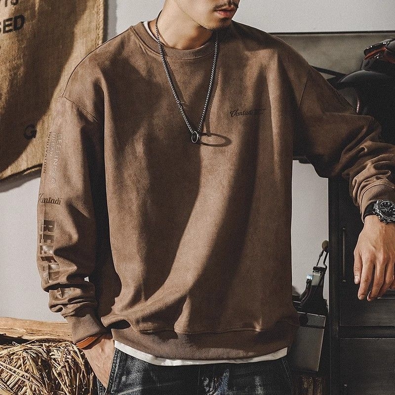 Korejas stila brīvs kokvilnas džemperis, 31–50% kokvilna, 380 g smagums, pavasaris–rudens