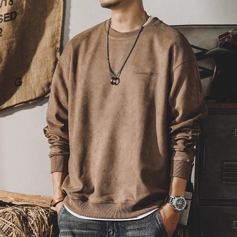 Korejas stila brīvs kokvilnas džemperis, 31–50% kokvilna, 380 g smagums, pavasaris–rudens