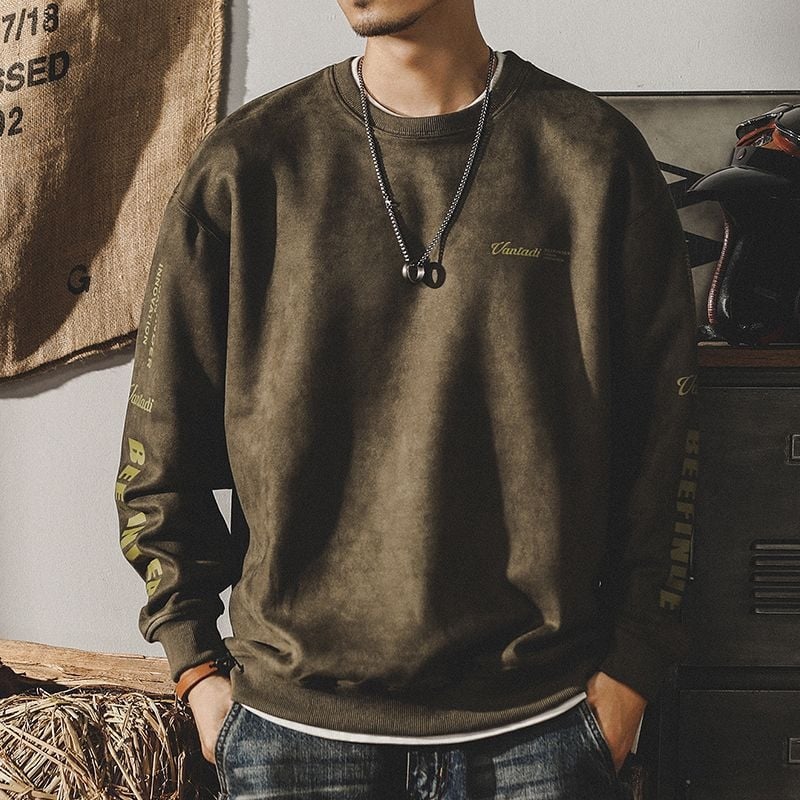 Korejas stila brīvs kokvilnas džemperis, 31–50% kokvilna, 380 g smagums, pavasaris–rudens