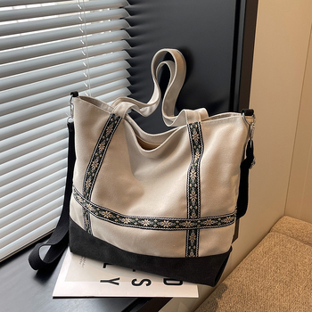 Sievietes auduma tote soma biznesa ikdienas lietošanai ar rāvējslēdzēja aizvēršanu, poliesteres iekšpuse, vertikāla kvadrāta forma, iekšējā rāvējslēdzēja kabata, viena pleca siksna