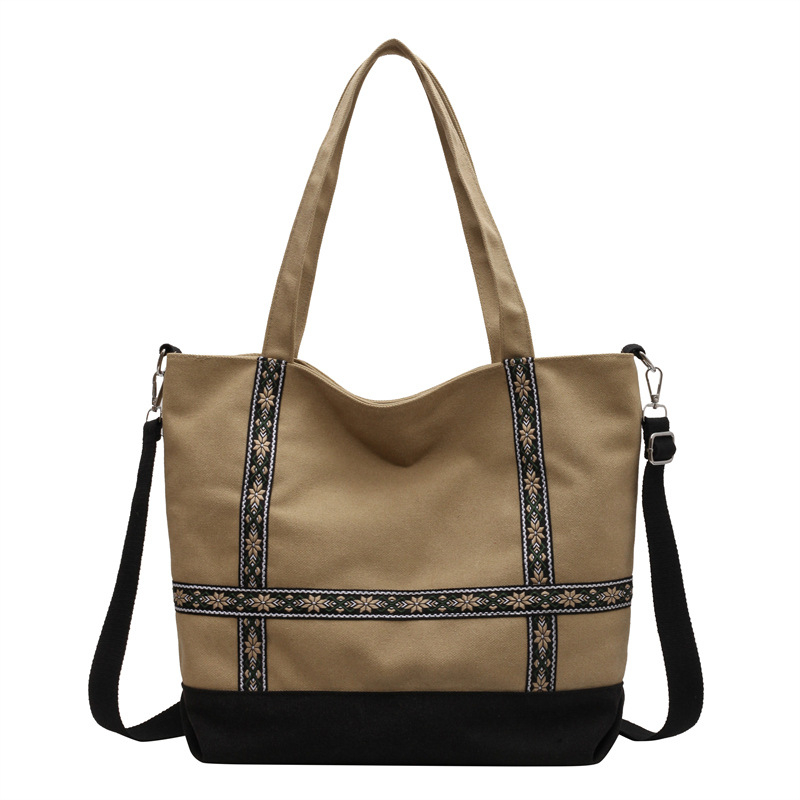 Sievietes auduma tote soma biznesa ikdienas lietošanai ar rāvējslēdzēja aizvēršanu, poliesteres iekšpuse, vertikāla kvadrāta forma, iekšējā rāvējslēdzēja kabata, viena pleca siksna