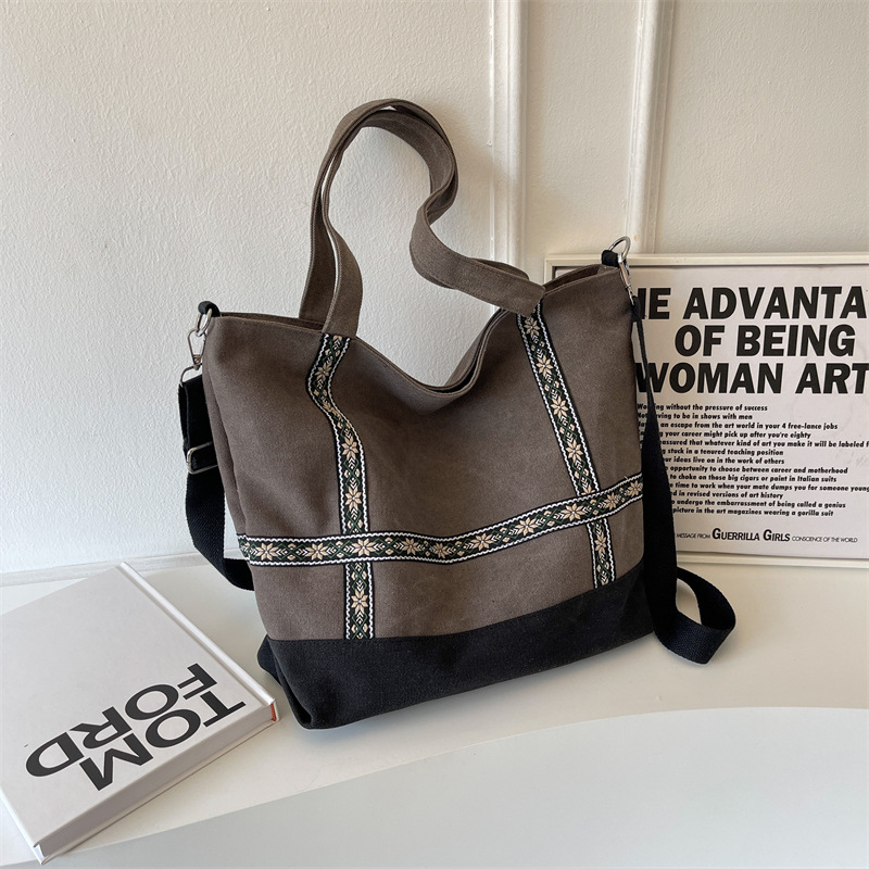 Sievietes auduma tote soma biznesa ikdienas lietošanai ar rāvējslēdzēja aizvēršanu, poliesteres iekšpuse, vertikāla kvadrāta forma, iekšējā rāvējslēdzēja kabata, viena pleca siksna