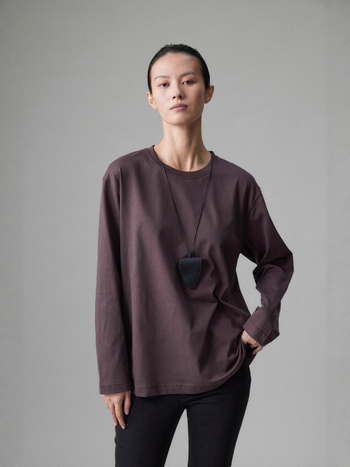 Pamukasto T-shirt s dugim rukavima, okrugli izrez, slobodan kroj, 95% pamuka