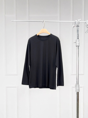 Pamukasto T-shirt s dugim rukavima, okrugli izrez, slobodan kroj, 95% pamuka