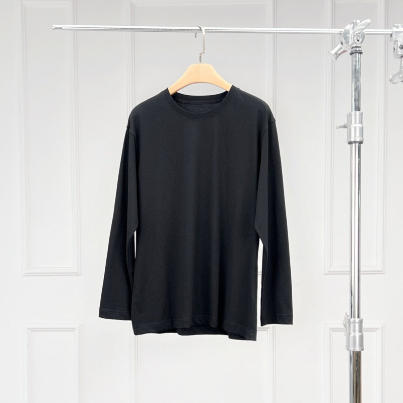 Pamukasto T-shirt s dugim rukavima, okrugli izrez, slobodan kroj, 95% pamuka