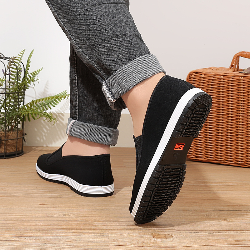 Unisex medvilninių audinių bateliai, kvėpuojantys, apvali nosis, žemas kulkšnies aukštis, sudėtinė pada, elastinė juostelė