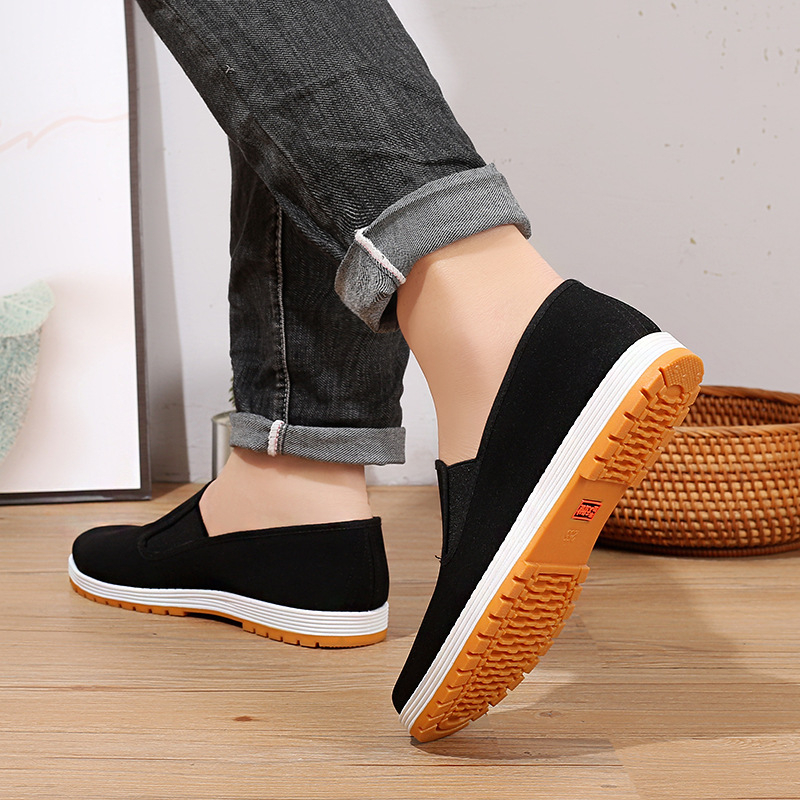 Unisex medvilninių audinių bateliai, kvėpuojantys, apvali nosis, žemas kulkšnies aukštis, sudėtinė pada, elastinė juostelė