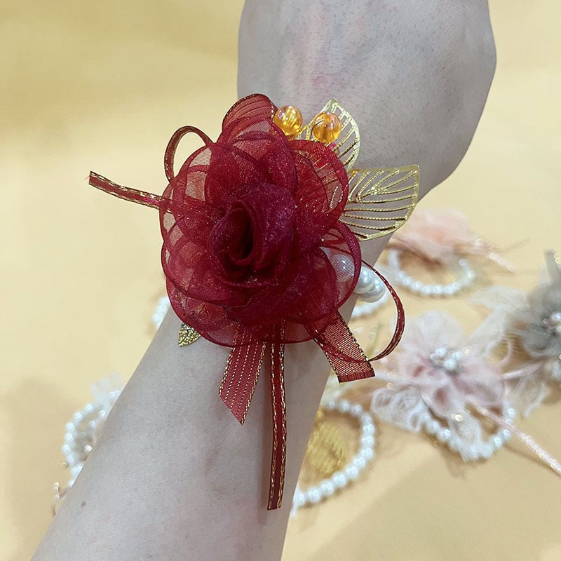 Βραχιόλι με λουλούδι για γάμο, κορδέλα, μηχανική κατασκευή, κινέζικο στυλ, χωρίς λογότυπο