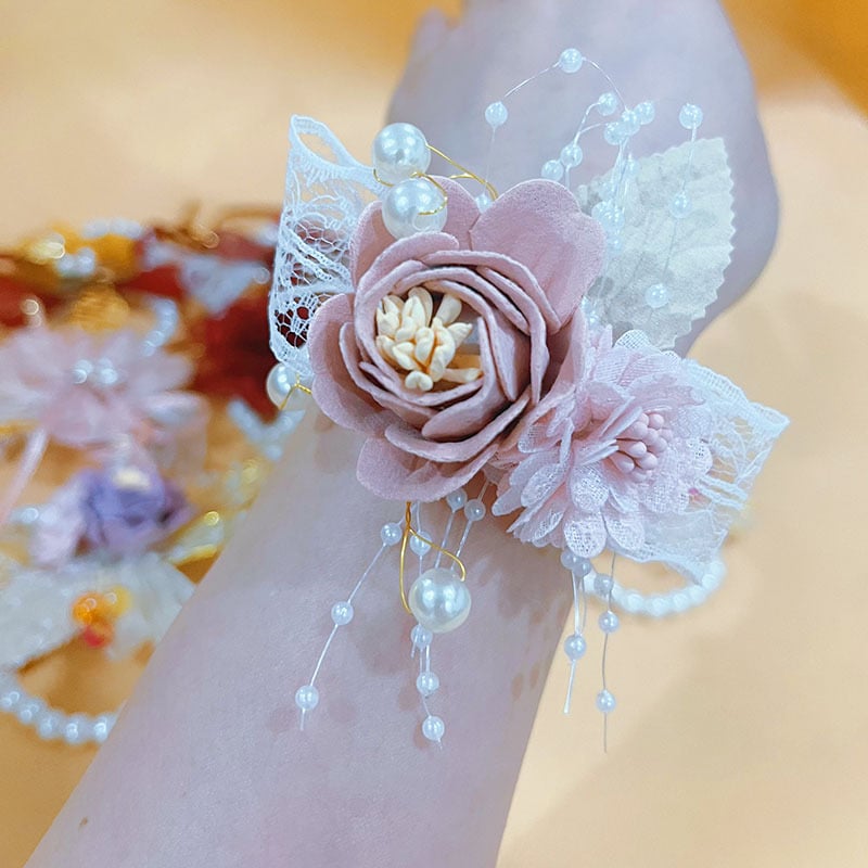 Βραχιόλι με λουλούδι για γάμο, κορδέλα, μηχανική κατασκευή, κινέζικο στυλ, χωρίς λογότυπο