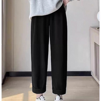 Nėščiųjų kelnės su fleece apdaila rudens-žiemos sezonui, trijų ketvirčių ilgio, medvilnės-poliesterio mišinys, išlaiko šilumą