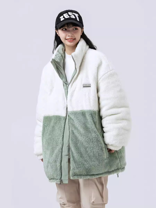 Muški reverzibilni kaput s fleece podstavom, poliester punilo, zatvarač, stojeći ovratnik, Oxford tkanina