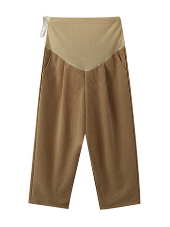 Nėščiųjų kelnės rudens–žiemos sezonui, platus kirpimas, aukštas liemuo, pilvo palaikymas, tiesus kirpimas, kasdieniai, poliesterio-elastano mišinys, storesnė medžiaga