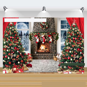 Geriausiai parduodamas tarpvalstybinis fotografijos fonas su kalėdiniu židiniu, skirtas namų interjero dekoravimui, scenos fotografijai ir dekoratyviniam pakabinamam audiniui.