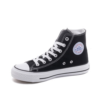 Kuangchao vyriški aukšti drobiniai sportbačiai - Korėjiečio stiliaus Ulzzang Harajuku retro, vidutinio aukščio, vulkanizuota gumos pada, raišteliai, EVA įdėklas, tinklinis pamušalas