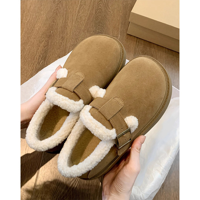 Ženske retro cipele u stilu Birkenstock, Slip-On, nubuk gornji dio, zaobljeni vrh, gumena potplat, PU ulošak, niski gornji dio, izvezeni uzorak, plišna unutrašnjost, jesen 2025 izdanje