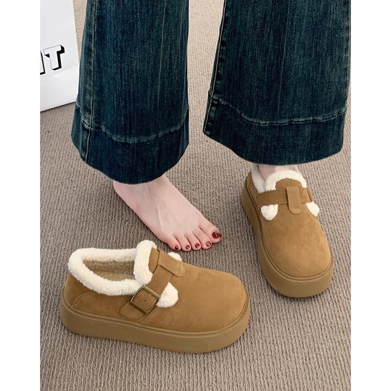 Ženske retro cipele u stilu Birkenstock, Slip-On, nubuk gornji dio, zaobljeni vrh, gumena potplat, PU ulošak, niski gornji dio, izvezeni uzorak, plišna unutrašnjost, jesen 2025 izdanje