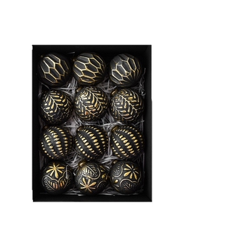 Retro Kalėdinių kamuoliukų rinkinys, 12 vnt., plastikiniai papuošalai kabinami, Kalėdų stilius, pusiau rankinis ir pusiau mechaninis gamybos, įteisintas privatus ženklas