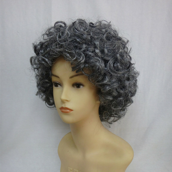 Perucă pentru costume de scenă – păr scurt, bucle, model 030, stil non-mainstream, mătase locală, potrivită pentru toate fețele, fără permanent sau vopsire.
