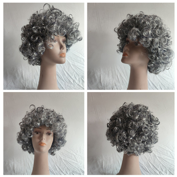 Perucă pentru costume de scenă – păr scurt, bucle, model 030, stil non-mainstream, mătase locală, potrivită pentru toate fețele, fără permanent sau vopsire.