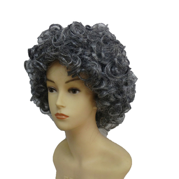 Perucă pentru costume de scenă – păr scurt, bucle, model 030, stil non-mainstream, mătase locală, potrivită pentru toate fețele, fără permanent sau vopsire.